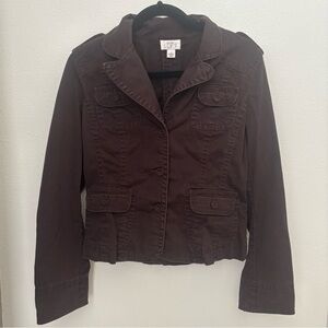 Anne Taylor Loft Brown Button Blazer, Size 8